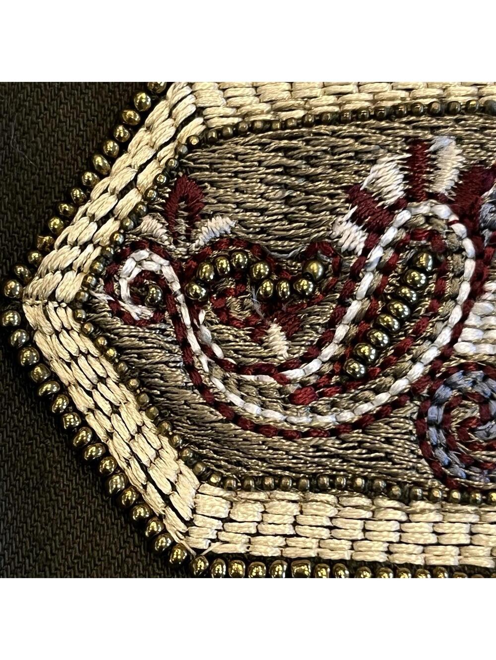 Chico's Jacket Beaded Band Military Womens Size: 1 (8-10)Frog Closure Green - Picture 6 of 9
